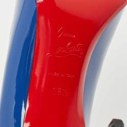 مملوكة مسبقًا Christian Louboutin Blue Patent Leather Pigalle Pointed Toe Pumps Size 38.5