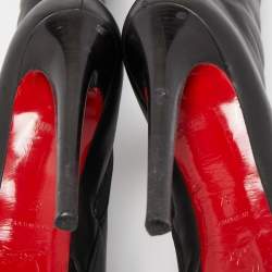 Pre Owned Christian Louboutin Black Leather Bianca Botta Knee High Boots Size 37