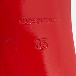 مملوكة مسبقًا Christian Louboutin Black Glitter Leather Ever Slingback Pumps Size 35