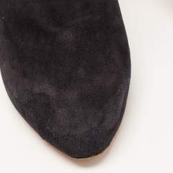 Pre Owned Christian Louboutin Black Suede Vicky Booties Size 37