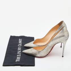 Christian Louboutin Metallic Watersnake Leather Pumps Size 38