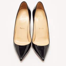 Christian Louboutin Black Patent Leather So Kate Pointed Toe Pumps Size 38.5