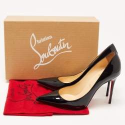 Christian Louboutin Black Patent Leather So Kate Pointed Toe Pumps Size 38.5
