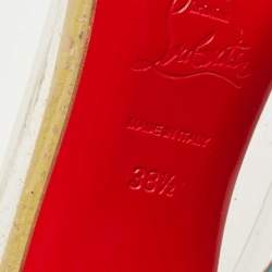 Christian Louboutin Pink/Green Patent Leather and PVC Debout Pointed Toe Pumps Size 38.5