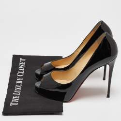 Pre Owned Christian Louboutin Black Patent Leather New Prive Pumps Size 38.5