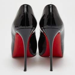 Pre Owned Christian Louboutin Black Patent Leather New Prive Pumps Size 38.5