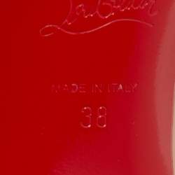 Pre Owned Christian Louboutin Beige Patent Leather Demi You Pumps Size 38