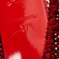 Pre Owned Christian Louboutin Red Leather Strass Very Prive Pumps Size 37.5 
