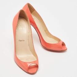 Christian Louboutin Pink Patent Leather Flo Pumps Size 37