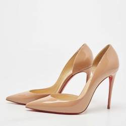 مملوكة مسبقًا Christian Louboutin Beige Patent Iriza Pumps Size 39.5