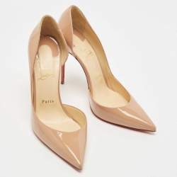 مملوكة مسبقًا Christian Louboutin Beige Patent Iriza Pumps Size 39.5