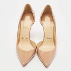 مملوكة مسبقًا Christian Louboutin Beige Patent Iriza Pumps Size 39.5