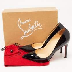 Pre Owned Christian Louboutin Black Patent Leather Pigalle Pointed Toe Pumps 39
