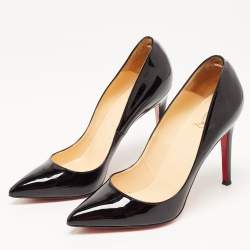 Pre Owned Christian Louboutin Black Patent Leather Pigalle Pointed Toe Pumps 39