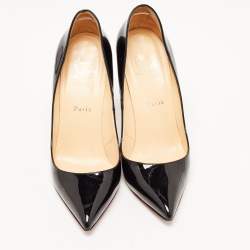 Pre Owned Christian Louboutin Black Patent Leather Pigalle Pointed Toe Pumps 39