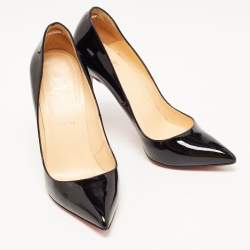 Pre Owned Christian Louboutin Black Patent Leather Pigalle Pointed Toe Pumps 39