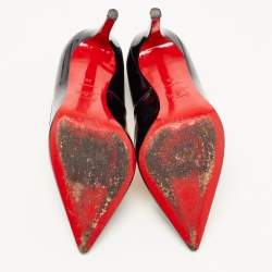 Pre Owned Christian Louboutin Black Patent Leather Pigalle Pointed Toe Pumps 39