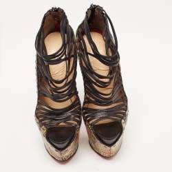 Christian Louboutin Multicolor/Black Python and Leather Zoulou Pumps Size 37.5