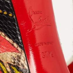 Christian Louboutin Multicolor/Black Python and Leather Zoulou Pumps Size 37.5