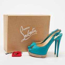 Christian Louboutin Blue Leather Palais Royal Trepointe Pumps Size 40