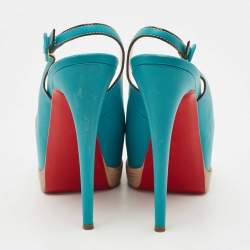 Christian Louboutin Blue Leather Palais Royal Trepointe Pumps Size 40