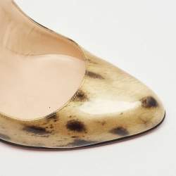 مملوكة مسبقًا Christian Louboutin Two Tone Animal Print Patent Leather Pumps Size 38.5