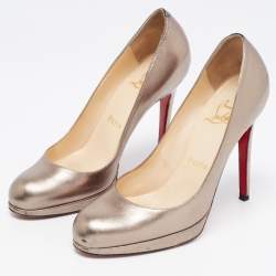 Christian Louboutin Metallic Leather New Simple Pumps Size 37.5
