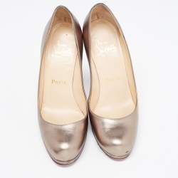 Christian Louboutin Metallic Leather New Simple Pumps Size 37.5