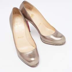 Christian Louboutin Metallic Leather New Simple Pumps Size 37.5