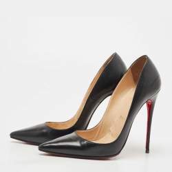 Pre Owned Christian Louboutin Black Leather So Kate Pumps Size 39