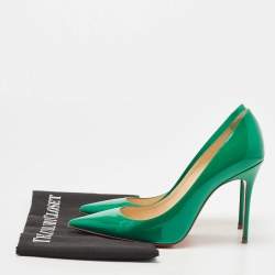 Pre Owned Christian Louboutin Green Patent So Kate Pumps Size 37