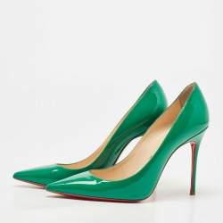Pre Owned Christian Louboutin Green Patent So Kate Pumps Size 37
