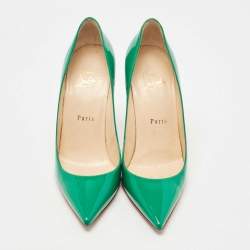 Pre Owned Christian Louboutin Green Patent So Kate Pumps Size 37