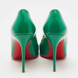 Pre Owned Christian Louboutin Green Patent So Kate Pumps Size 37