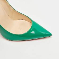 Pre Owned Christian Louboutin Green Patent So Kate Pumps Size 37
