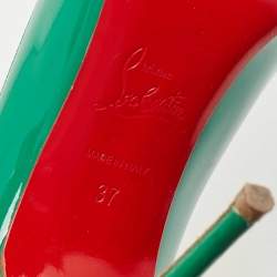 Pre Owned Christian Louboutin Green Patent So Kate Pumps Size 37