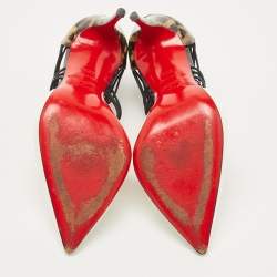 مملوكة مسبقًا Christian Louboutin Brown/White Patent Leather Confusa Pumps Size 36.5