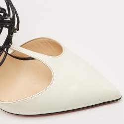 مملوكة مسبقًا Christian Louboutin Brown/White Patent Leather Confusa Pumps Size 36.5