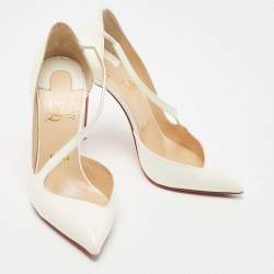 Christian Louboutin White Patent Jumping D-orsay Pumps Size 37