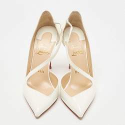 Christian Louboutin White Patent Jumping D-orsay Pumps Size 37