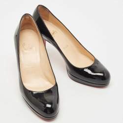 Pre Owned Christian Louboutin Black Patent New Simple Pumps Size 37