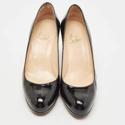 Pre Owned Christian Louboutin Black Patent New Simple Pumps Size 37