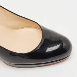 Pre Owned Christian Louboutin Black Patent New Simple Pumps Size 37