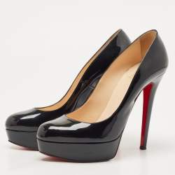 Pre Owned Christian Louboutin Black Patent Leather Bianca Pumps Size 39