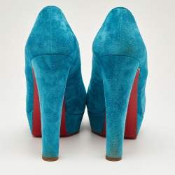 مملوكة مسبقًا Christian Louboutin Blue Suede Bibi Pumps Size 39.5