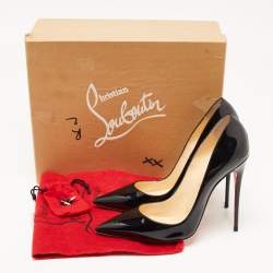 مملوكة مسبقًا Christian Louboutin Black Patent Leather So Kate Pointed Toe Pumps Size 40