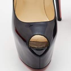 Pre Owned Christian Louboutin Black Patent Leather Highness Pumps Size 39.5