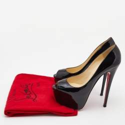Pre Owned Christian Louboutin Black Patent Leather Highness Pumps Size 39.5