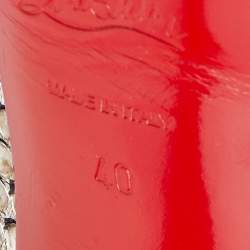 Pre Owned Christian Louboutin Two Tone Python Lady Peep Pumps Size 40