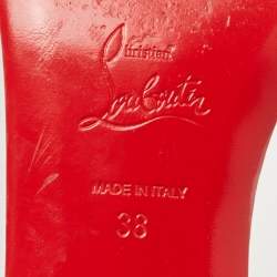 مملوكة مسبقًا Christian Louboutin Silver Leather Druide Ankle Strap Sandals Size 38